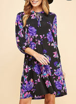 Plus Colorful Floral Dress