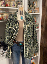 Green Paisley CorduroyTop