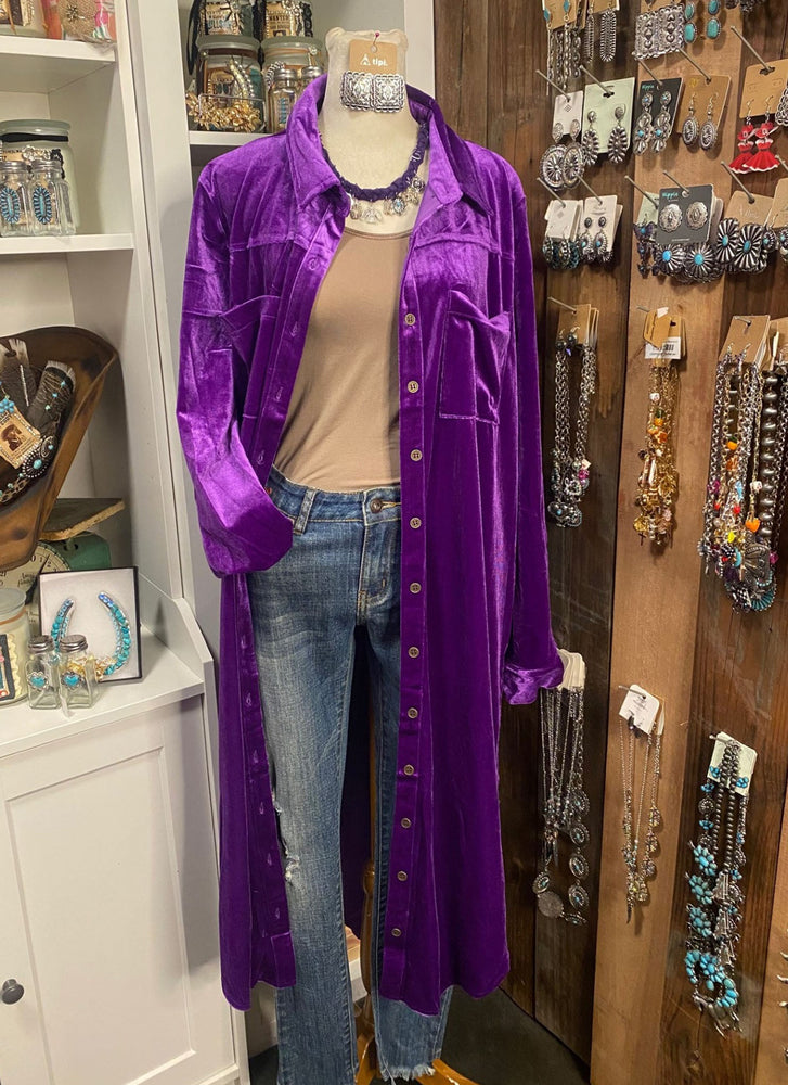 Purple Velveteen Button Down