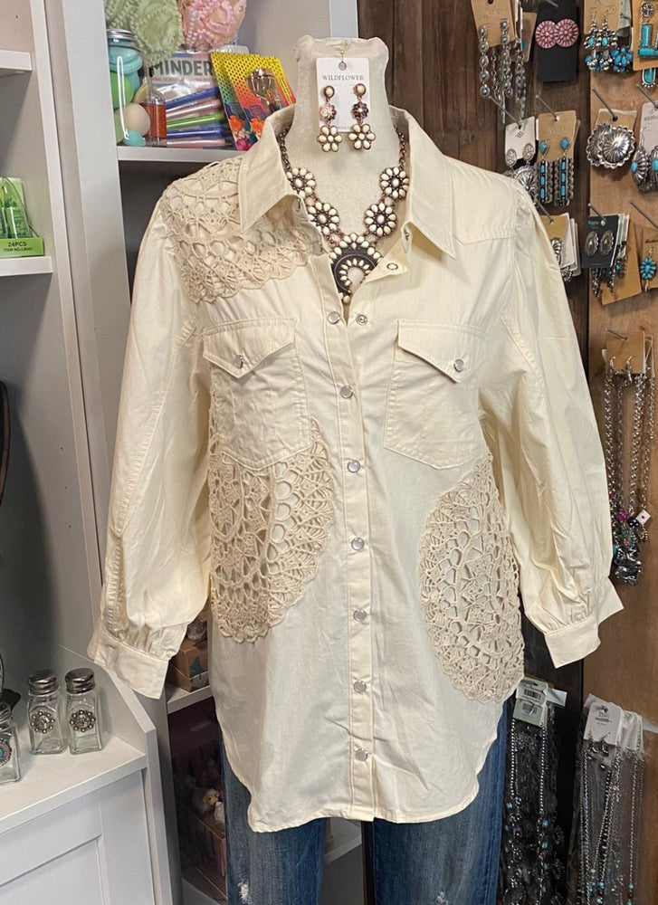 Lace Snap Down Shirt