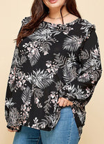 Plus Floral Loose Fitting top