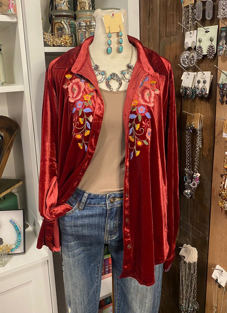 Western Velveteen Button Down