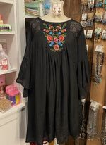 Embroidered Bell Sleeve Dress