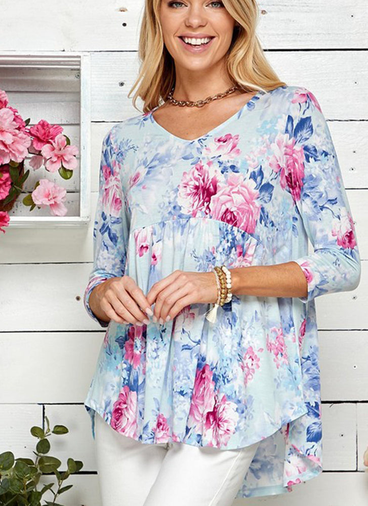 V Neck Babydoll Blouse