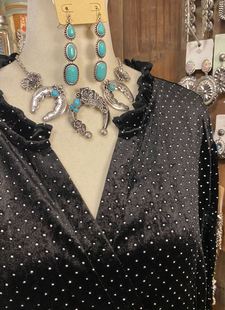 Rhinestone Glitz Velveteen Dress