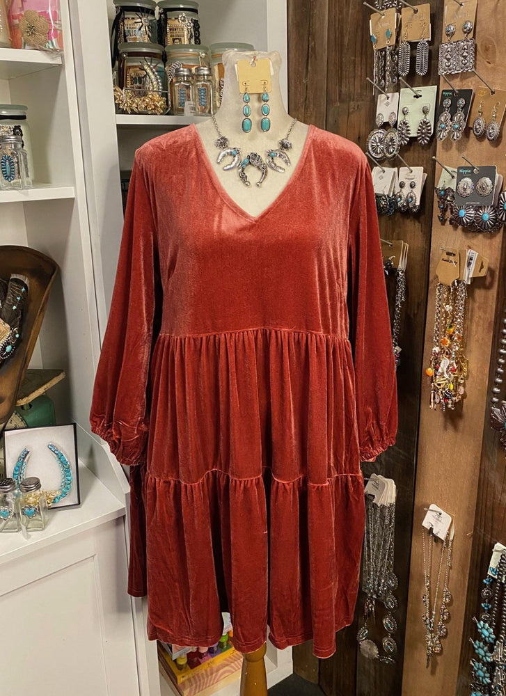 Dusty Pink Velveteen Dress