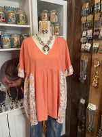 Coral Floral Swing Top