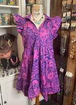 Purple and Navy Paisley Dress