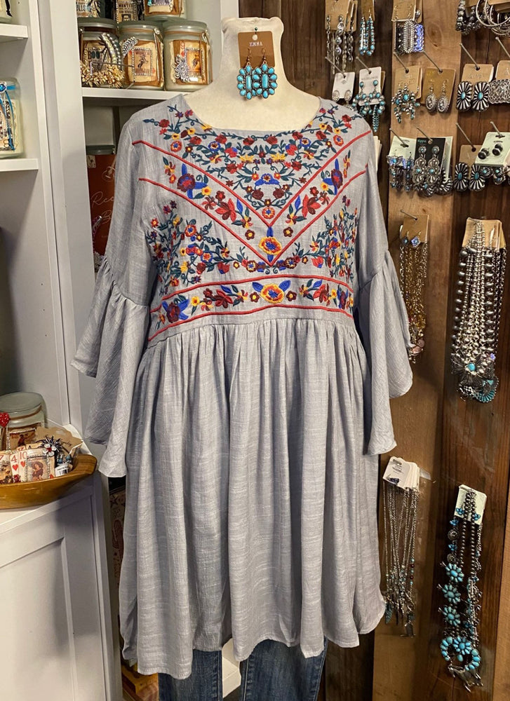 Western Embroidered Tunic Top