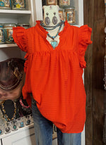 Red Checker Textured Top