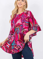 Magenta Bell Sleeve Top