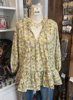 Yellow Purple Floral Top