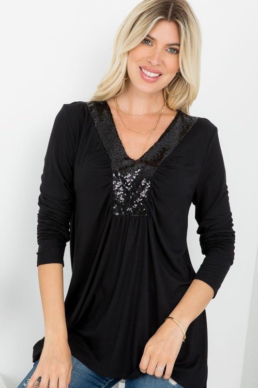 S-3XL Sequence Accent Top