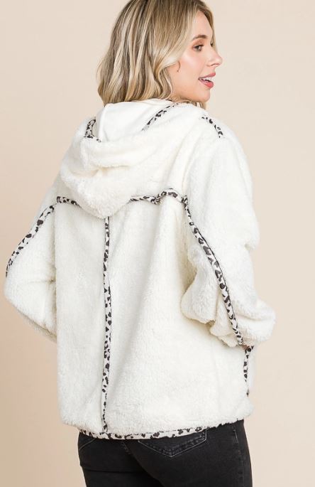 Cozy Hoodie Leopard Jacket