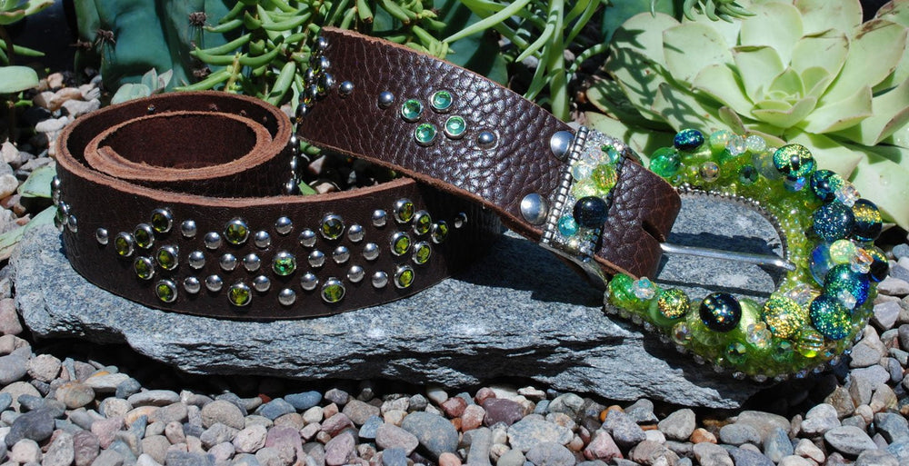 Western Green Buckle & Belt - Small - Elusive Cowgirl Boutique