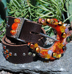 "Orange Dichroic Buckle & Belt - Small" - Elusive Cowgirl Boutique