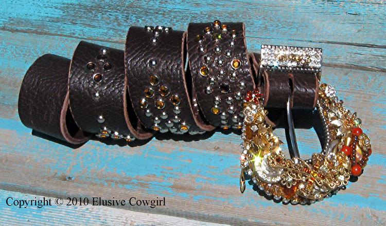 Vintage Jewerly Cross Belt & Buckle - Small - Elusive Cowgirl Boutique