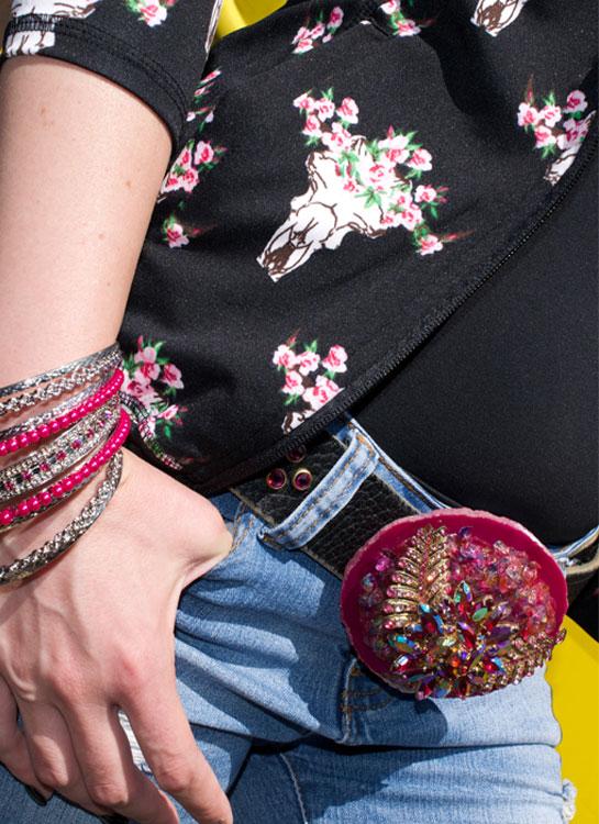 "Vintage Pink Belt & Buckle - Medium" - Elusive Cowgirl Boutique