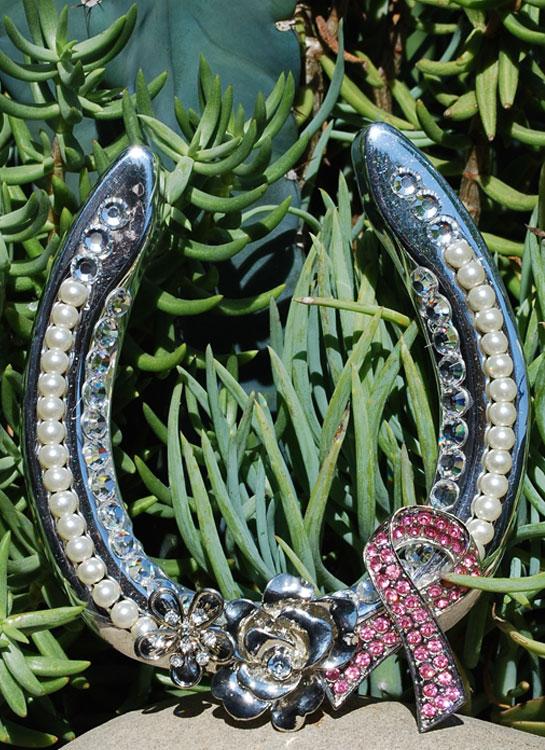 Pink Ribbon Support Horseshoe - Elusive Cowgirl Boutique
