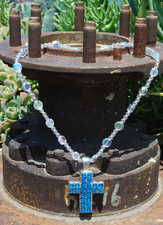 Necklace - Blue Cross - Elusive Cowgirl Boutique