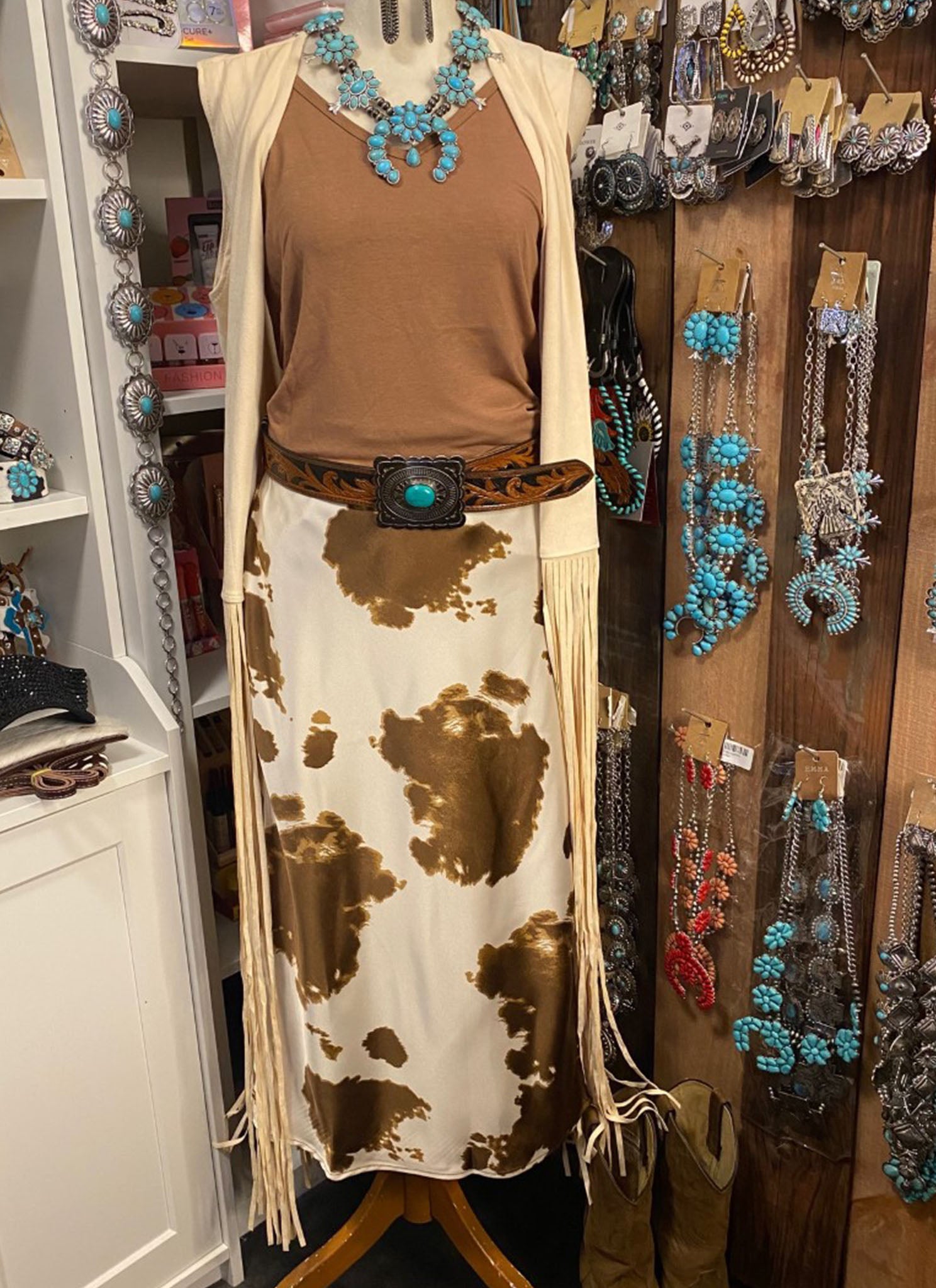 Cow Hide Mini Skirt