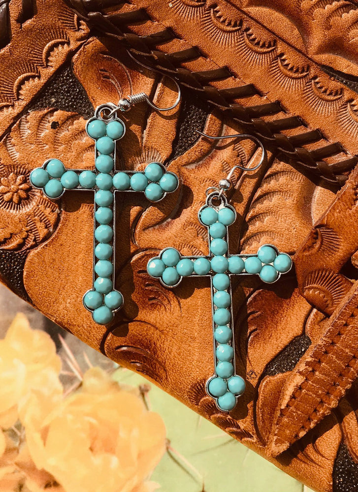 Crystal Cross Earrings - Elusive Cowgirl Boutique