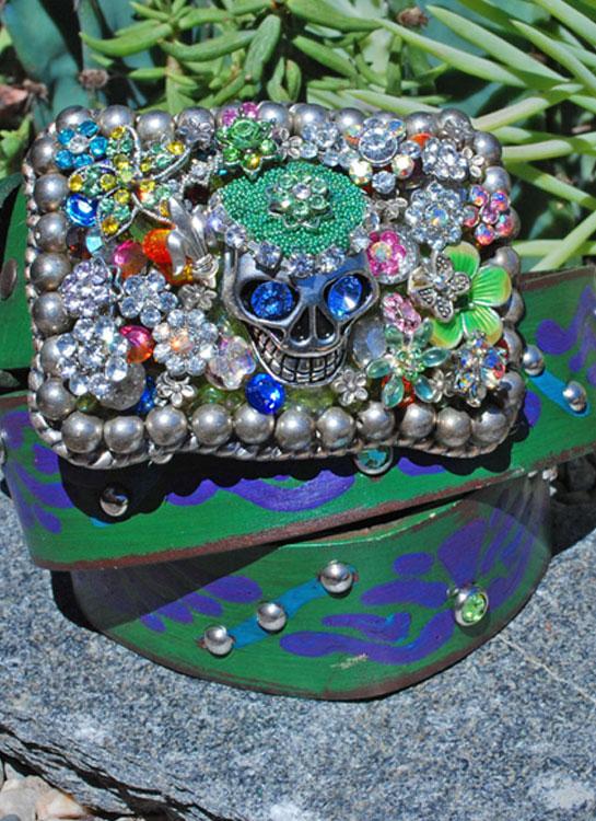 Gypsy Skull Buckle & Belt - Large - Elusive Cowgirl Boutique