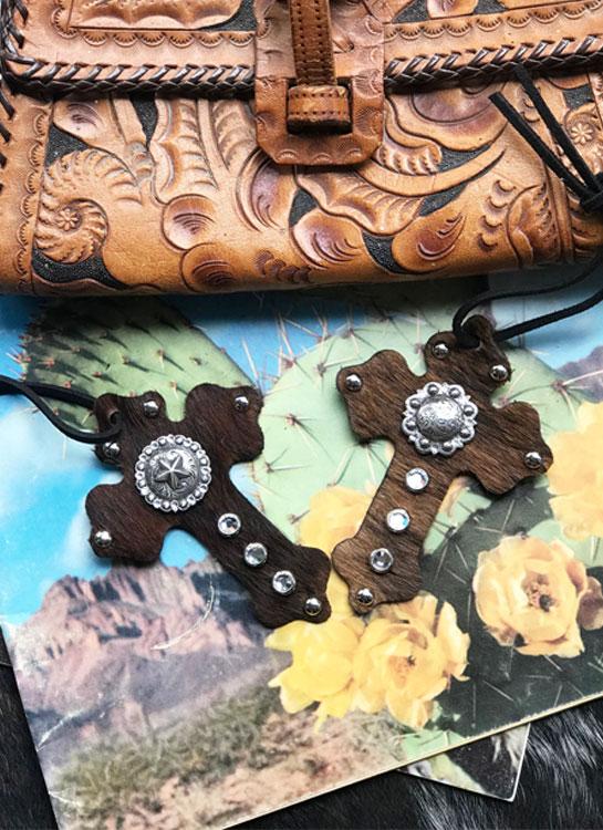 Crystal Saddle Crosses - Elusive Cowgirl Boutique