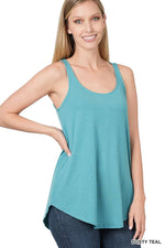 Dusty Teal Round Neck Tank