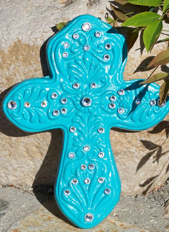 Wall Decor - Teal Cross - Elusive Cowgirl Boutique