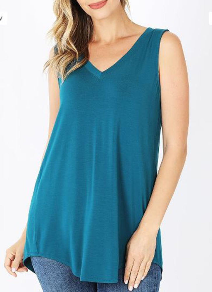 Teal High Low Cowgirl Top